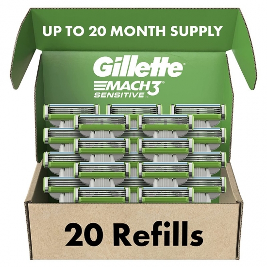 Gillette Mach3 Sensitive Mens Razor Blade Refills