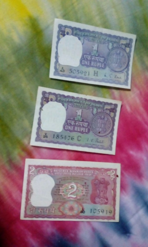 3 pieces of Antique discontinued currency notes fo