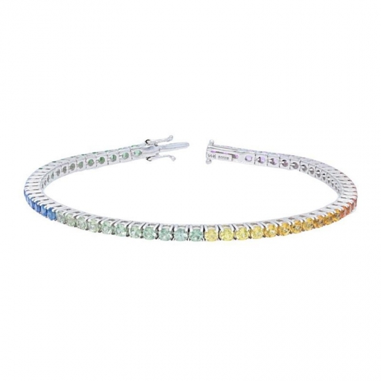 Deutsch Signature Rainbow Tennis Bracelet