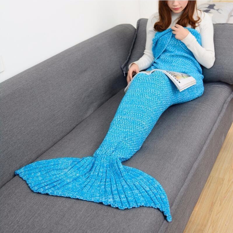 Knitted mermaid blankets 